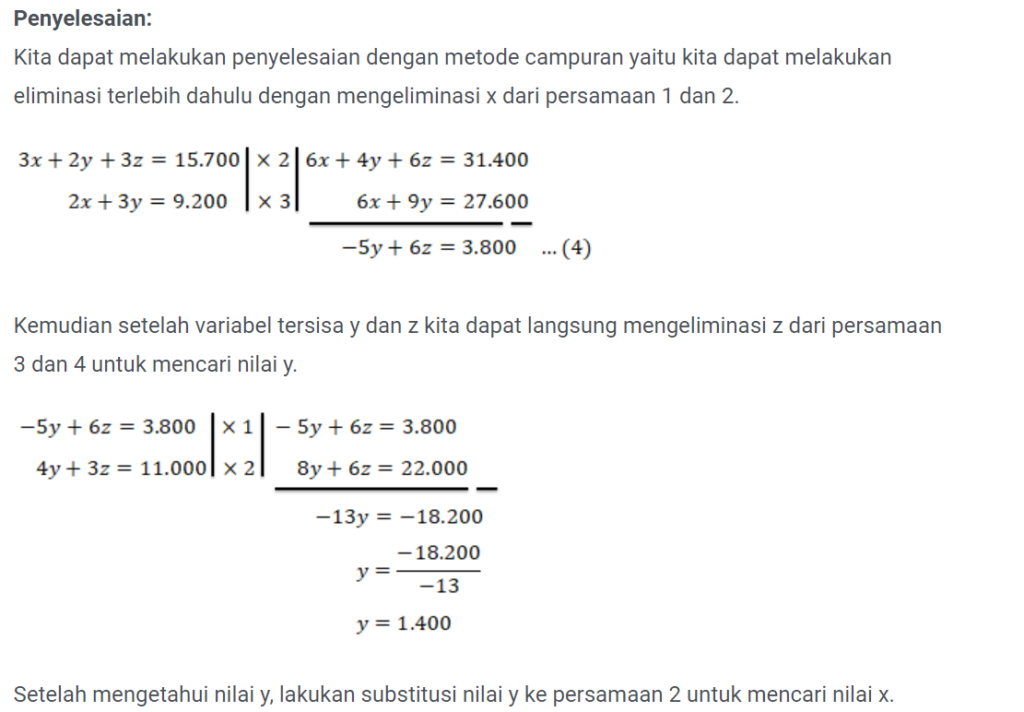 Soal Cerita Persamaan Linear 3 Variabel.2