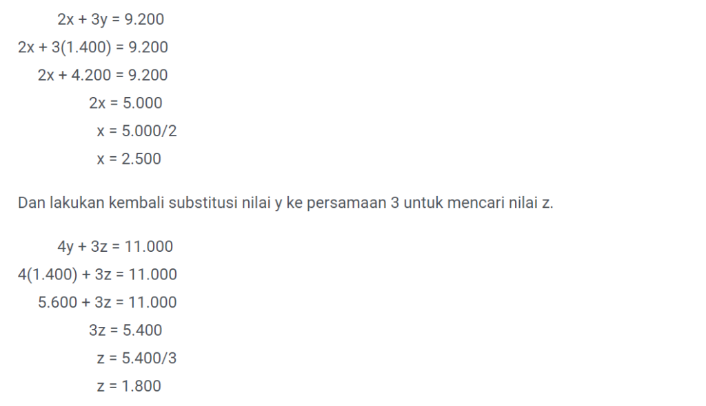 Soal Cerita Persamaan Linear 3 Variabel.3