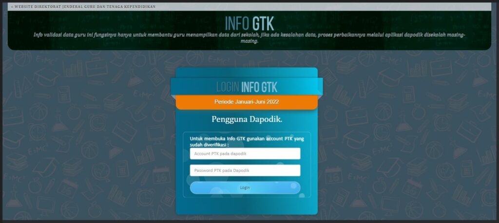 Cara Login Info Gtk Kemdikbud Dengan Akun Ptk Terverifikasi