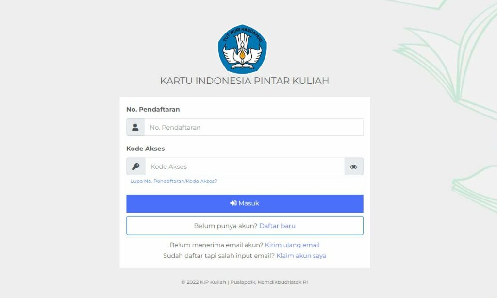 Form Daftar Kip Kuliah Dari Kemdikbudristek Ri