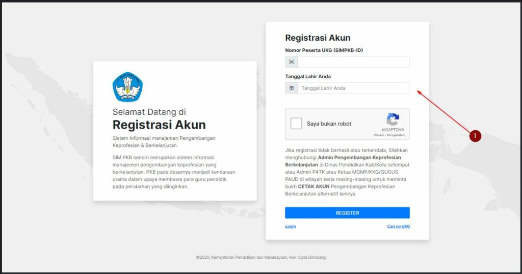 Laman Registrasi Akun Gtk Kemdikbud