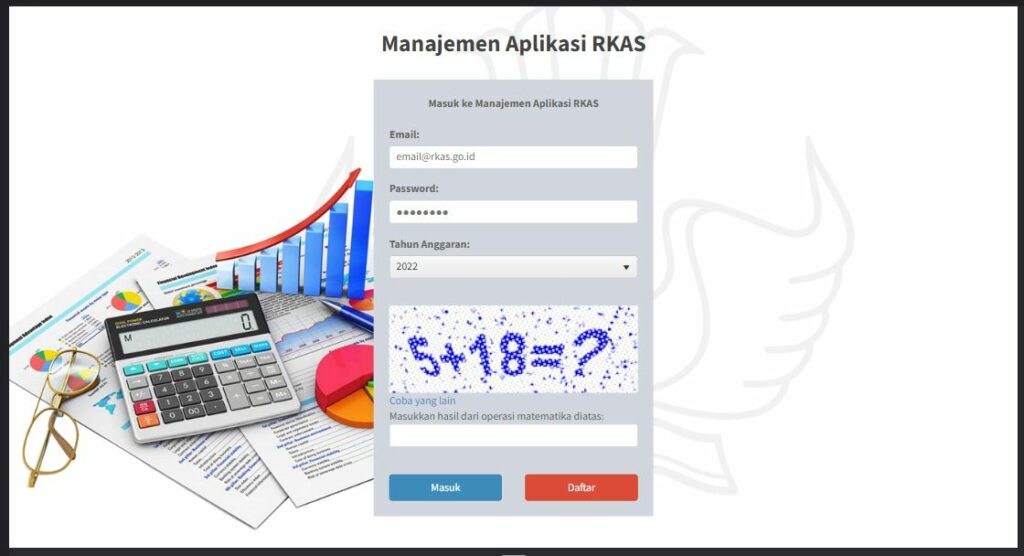 Login Markas Kemdikbud Dengan Email Password Dan Tahun Anggaran