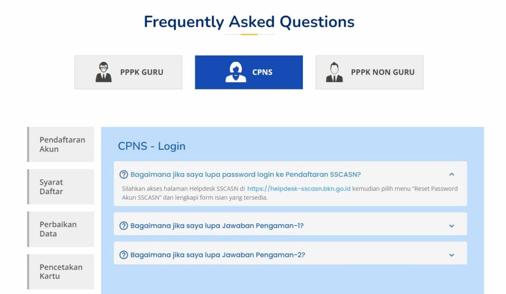 Menu Faq Lengkap Perihal Sscasn Guru Pppk Kemdikbud