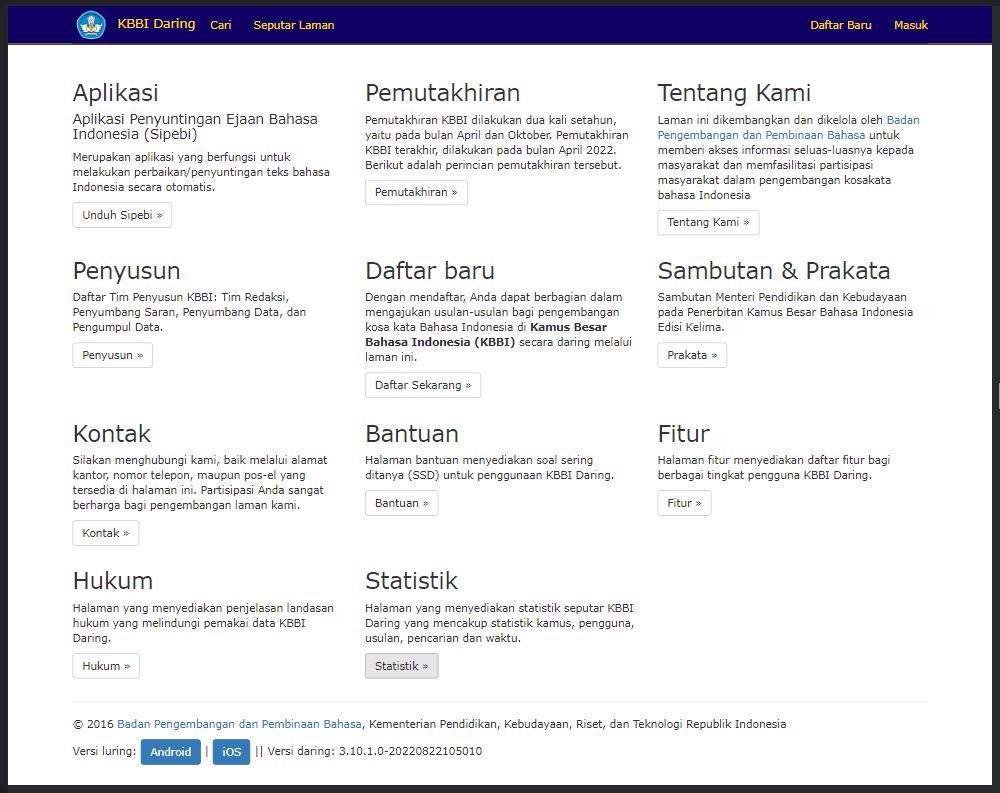 Menu Lengkap Di Kbbi Daring Kemdikbud