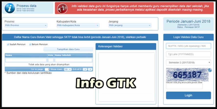 Validasi Data Guru Di Portal Info Gtk Kemdikbud