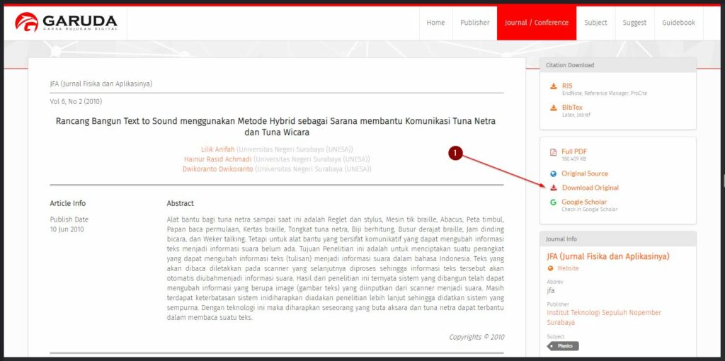 Download Jurnal Text To Sound Fdi Portal Garuda