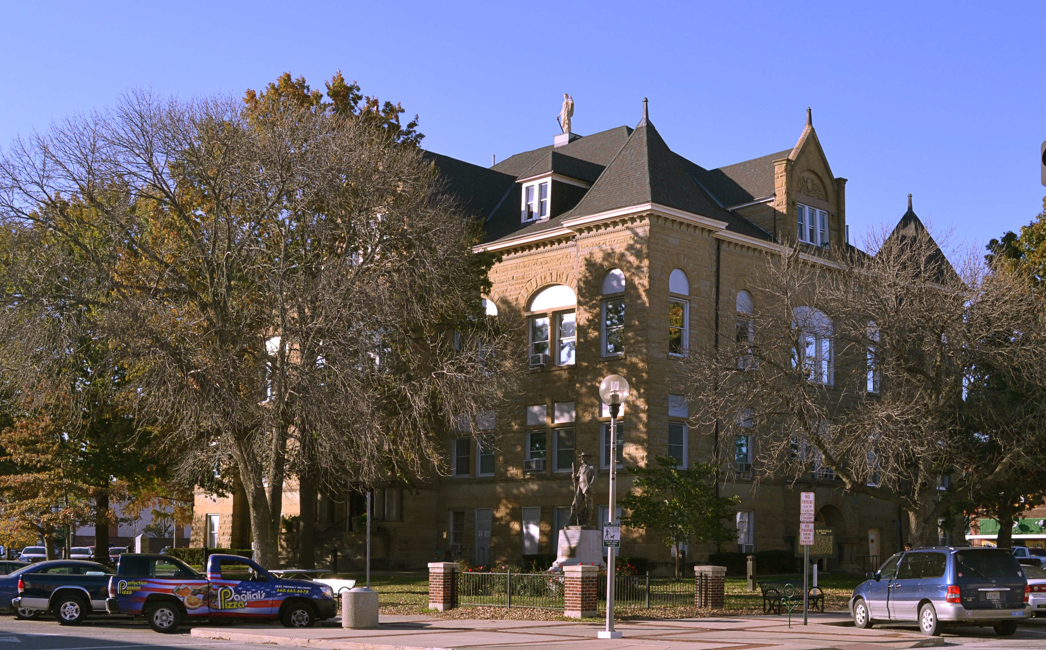 Kirksville is the county seat and most populous city in Adair County, Missouri.  Located in Benton Township, its population was 17,530 at the 2020 census.  Kirksville is home to two colleges: Truman State University and A.T. Still University.