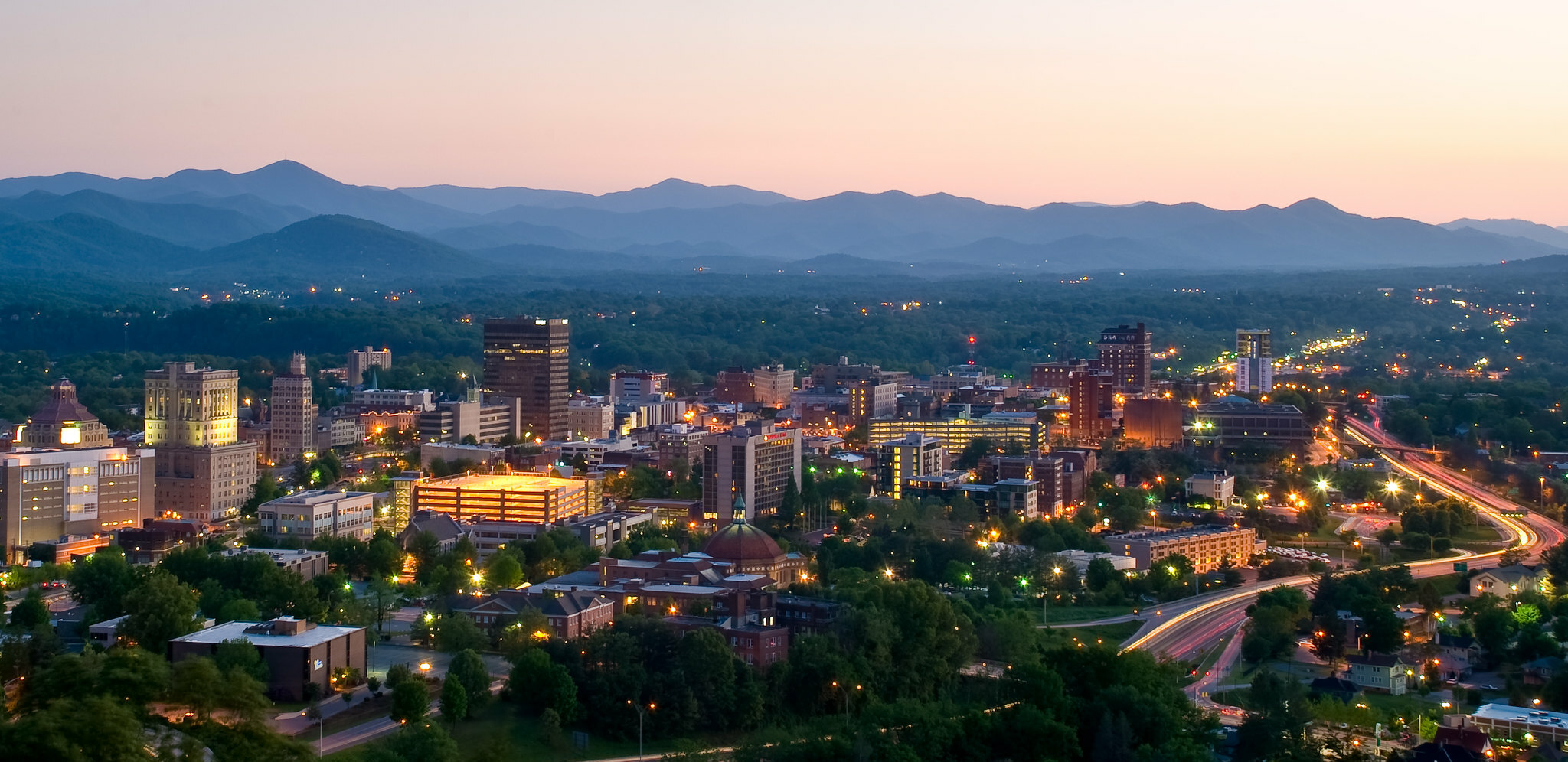 Asheville ( ASH-vil) is a city in, and the county seat of, Buncombe County, North Carolina, United States. Located at the confluence of the French Broad and Swannanoa rivers, it is the largest city in Western North Carolina, and the state's 11th-most-populous city. According to the 2020 census, the city's population was 94,589, up from 83,393 in the 2010 census. It is the principal city in the three-county Asheville metropolitan area, which had a population of 469,015 in 2020.