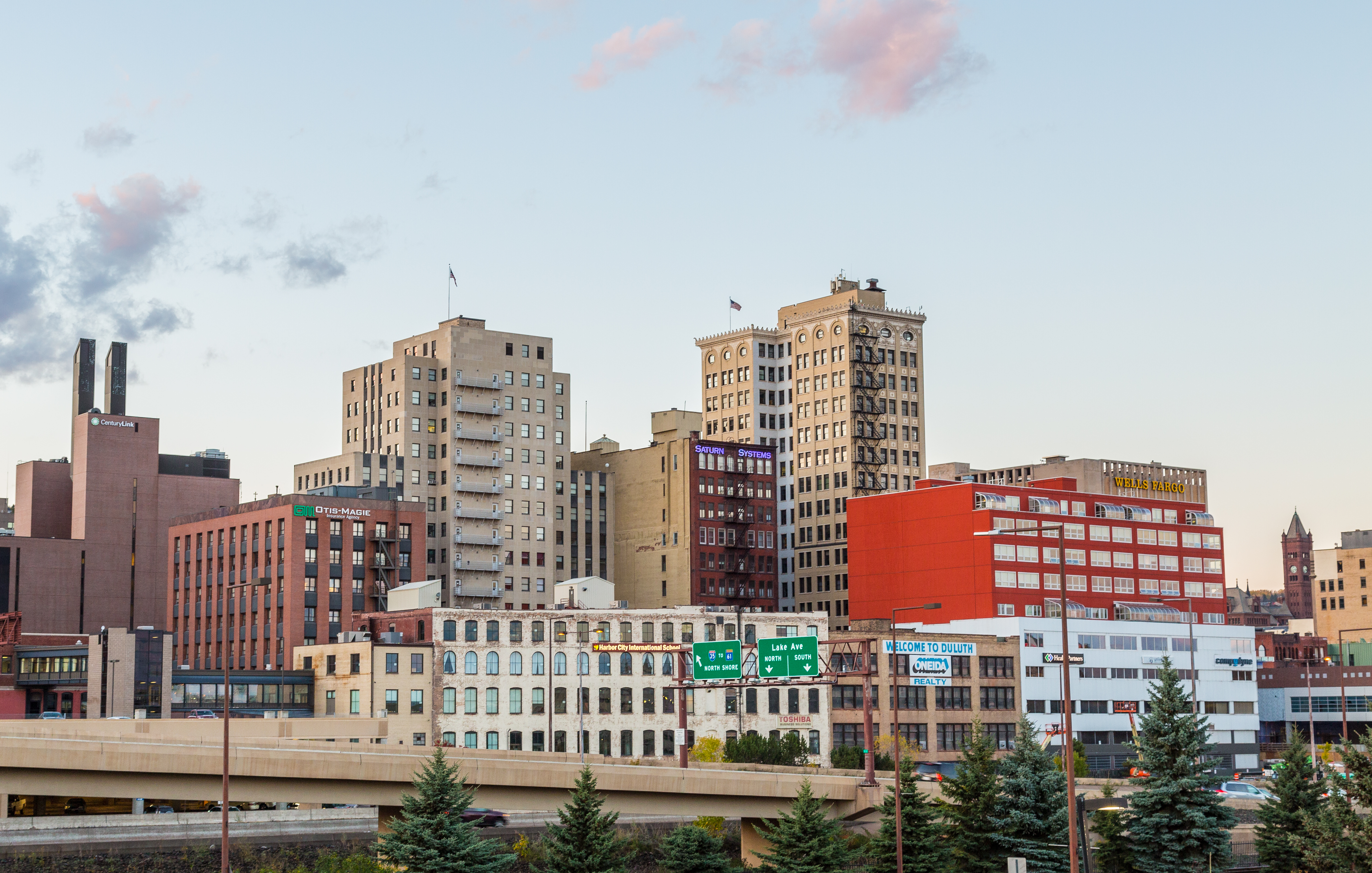 Duluth (  də-LOOTH) is a port city in the U.S. state of Minnesota and the county seat of St. Louis County. Located on Lake Superior in Minnesota's Arrowhead Region, the city is a hub for cargo shipping. Commodities shipped from the Port of Duluth include coal, iron ore, grain, limestone, cement, salt, wood pulp, steel coil, and wind turbine components. Duluth is south of the Iron Range and the Boundary Waters Canoe Area Wilderness.
Duluth is named after Daniel Greysolon, Sieur du Lhut, the area's first known European explorer. The population was 86,697 at the 2020 census, making it Minnesota's fifth-largest city. Duluth forms a metropolitan area with neighboring Superior, Wisconsin. The two cities are commonly called the Twin Ports.
Situated on the north shore of Lake Superior at the westernmost point of the Great Lakes, Duluth is the largest metropolitan area, the second-largest city and the largest U.S. city on the lake, and is accessible to the Atlantic Ocean 2,300 miles (3,700 km) away via the Great Lakes Waterway and St. Lawrence Seaway. The Port of Duluth is the world's farthest inland port accessible to oceangoing ships, and by far the largest and busiest port on the Great Lakes. The port is among the top 20 U.S. ports by tonnage.
A tourist destination for the Midwest, Duluth has the nation's only all-freshwater aquarium, the Great Lakes Aquarium; the Aerial Lift Bridge, which is adjacent to Canal Park and spans the Duluth Ship Canal into the Duluth–Superior harbor; and Minnesota Point (known locally as Park Point), the world's longest freshwater baymouth bar, spanning 6 miles (10 km). The city is also the starting point for vehicle trips touring the North Shore of Lake Superior toward Thunder Bay, Ontario, Canada.

