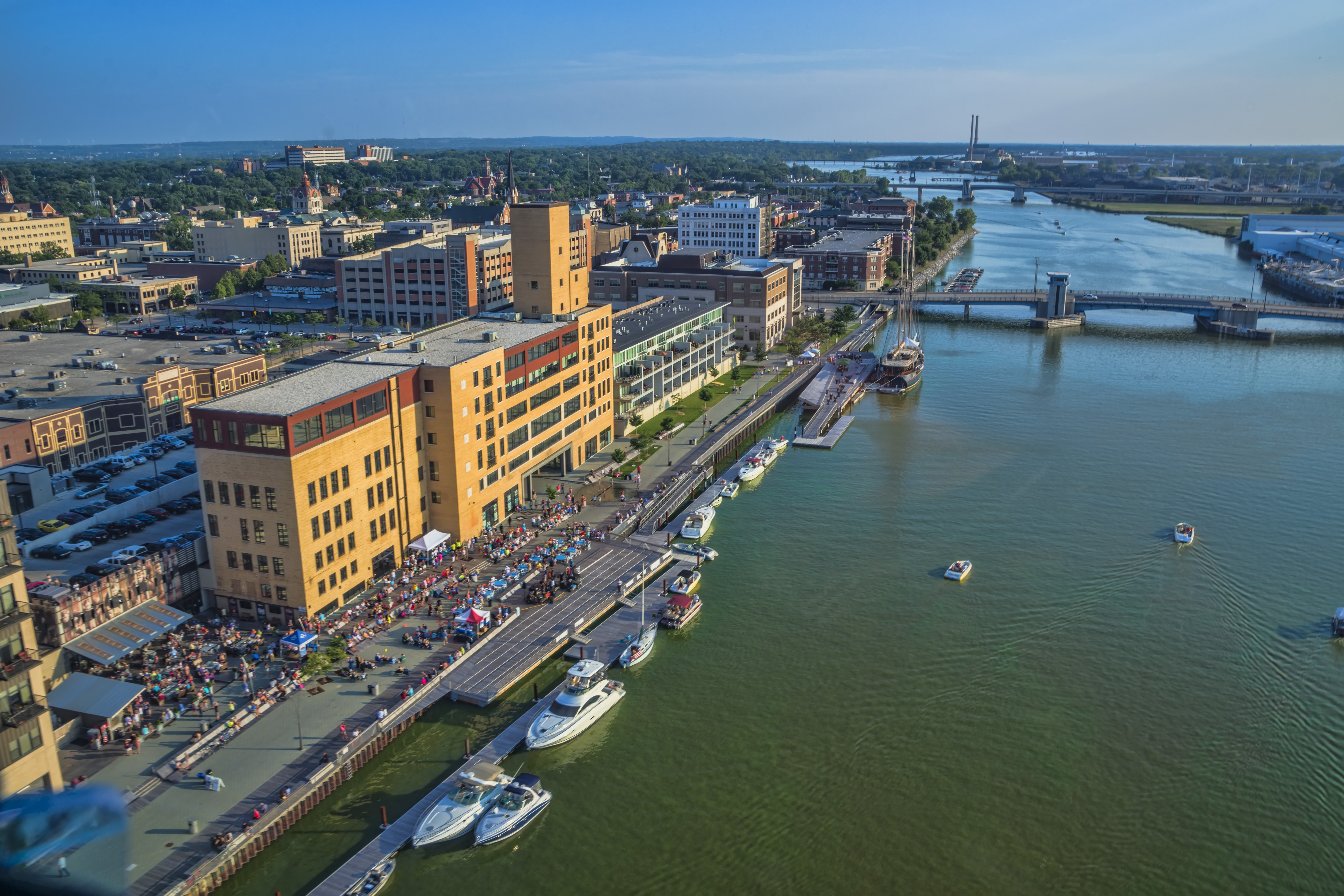 Green Bay ( green BAY) is a city in the U.S. state of Wisconsin. The county seat of Brown County, it is at the head of Green Bay (known locally as "the bay of Green Bay"), a sub-basin of Lake Michigan at the mouth of the Fox River. As of the 2020 Census, Green Bay had a population of 107,395, making it the third-most populous city in Wisconsin, after Milwaukee and Madison, and the third-largest city on Lake Michigan, after Chicago and Milwaukee.Green Bay is the principal city of the Green Bay Metropolitan Statistical Area, which covers Brown, Kewaunee, and Oconto counties. Green Bay is the home city of the National Football League (NFL)'s Green Bay Packers.