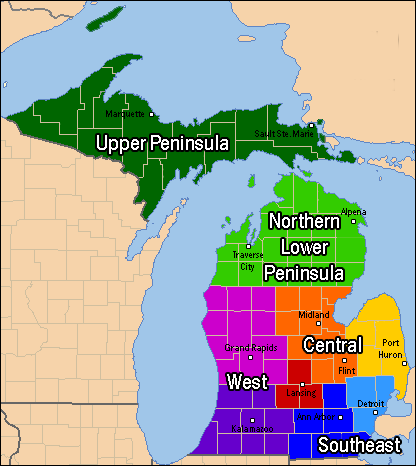 West Michigan and Western Michigan are terms for a region in the U.S. state of Michigan's Lower Peninsula. Generally, it refers to the Grand Rapids-Muskegon-Holland area, and more broadly to most of the region along the Lower Peninsula's Lake Michigan shoreline, but there is no official definition.
