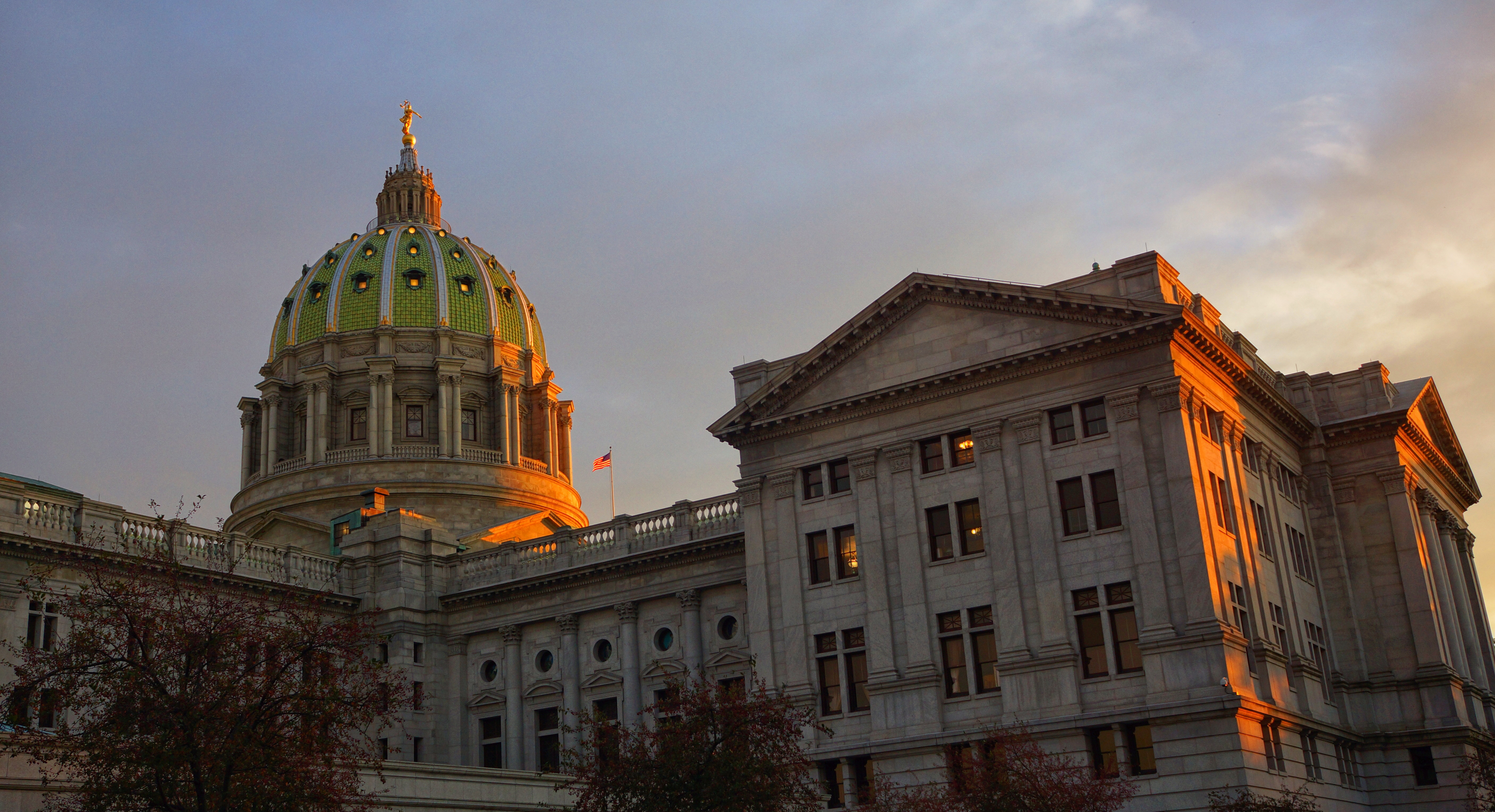 Harrisburg (, Pennsylvania German: Harrisbarrig) is the capital city of the Commonwealth of Pennsylvania, United States, and the seat of Dauphin County. With a population of 50,135 as of 2021, Harrisburg is the 9th most populous city in Pennsylvania.
Harrisburg is situated on the east bank of the Susquehanna River. It is the larger principal city of the Harrisburg–Carlisle metropolitan statistical area, also known as the Susquehanna Valley, which had a population of 591,712 as of 2020, making it the fourth-most populous metropolitan area in Pennsylvania after the Philadelphia, Pittsburgh, and Lehigh Valley metropolitan areas.  
Harrisburg played a role in American history during the Westward Migration, the American Civil War, and the Industrial Revolution. During part of the 19th century, the building of the Pennsylvania Canal and later the Pennsylvania Railroad allowed Harrisburg to develop into one of the most industrialized cities in the Northeastern United States. In the mid- to late 20th century, the city's economic fortunes fluctuated with its major industries consisting of government, heavy manufacturing, agriculture, and food services. These economic fluctuations contributed to Harrisburg experiencing a decline of nearly half its population between 1950 and 2000.
The Pennsylvania Farm Show, the largest indoor agriculture exposition in the U.S., was first held in Harrisburg in 1917 and has been held there every early to mid-January since. The city also hosts the annual Great American Outdoor Show, the largest of its kind in the world, among many other events. Harrisburg experienced the Three Mile Island accident on March 28, 1979, in nearby Middletown.
In 2010, Forbes rated Harrisburg as the second-best place in the U.S. to raise a family. Despite the city's past financial troubles, in 2010 The Daily Beast website ranked 20 metropolitan areas across the country as being recession-proof, and the Harrisburg region was ranked seventh. The financial stability of the region is in part due to the high concentration of state and federal government agencies.
Harrisburg is located 83 miles (134 km) miles southwest of Allentown, the state's third-largest city, and 107 miles (172 km) northwest of Philadelphia, its largest city.